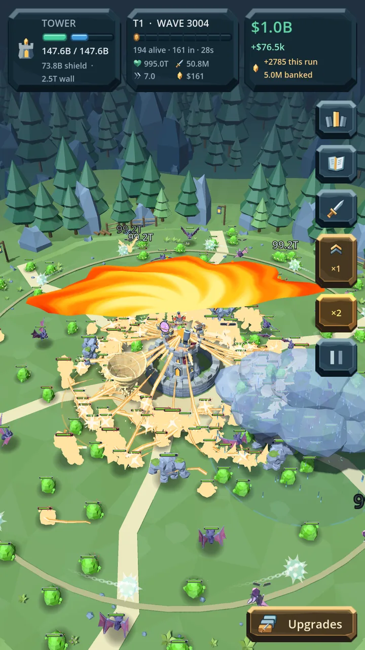 A forest run past wave 3000