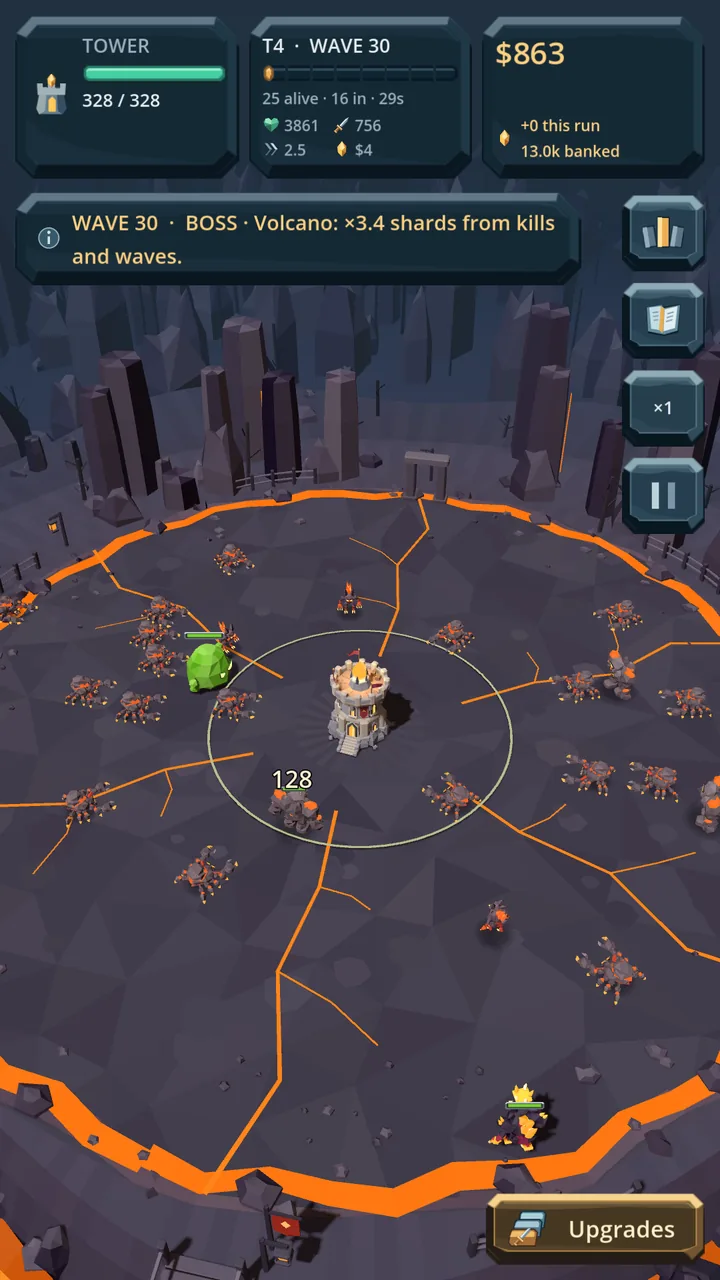 The wave 30 boss on the volcano arena