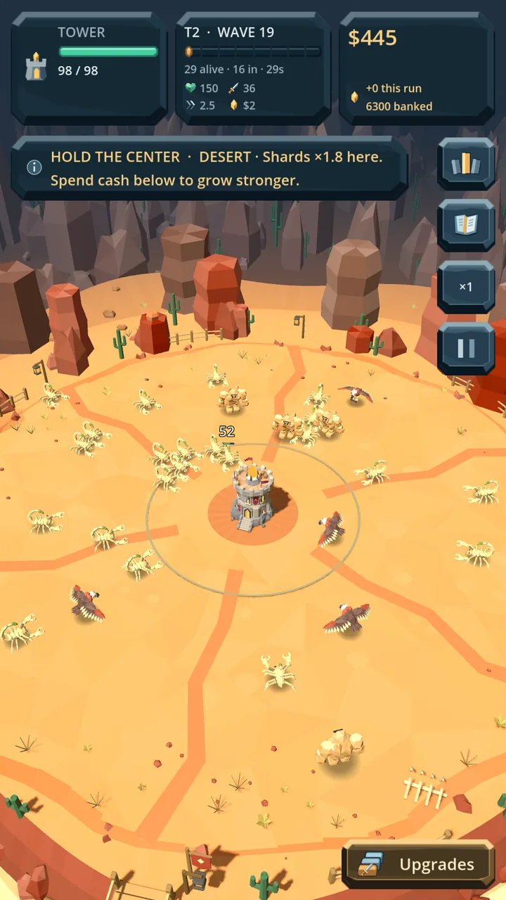 Mid-run on the desert arena